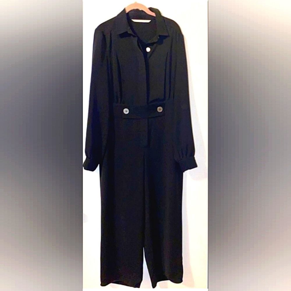 RACHEL Rachel Roy Black Long Sleeve Jumpsuit